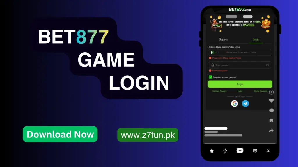 Bet877 Game Login Process