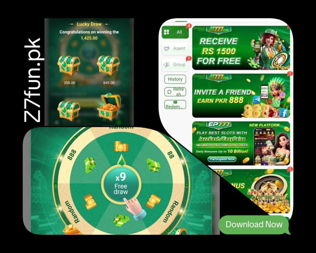 JZ777 welcome bonus and referral invitation screen
